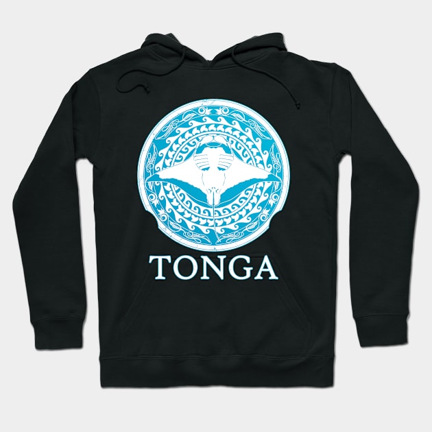 Giant Manta Ray Tonga Pride Hoodie by NicGrayTees